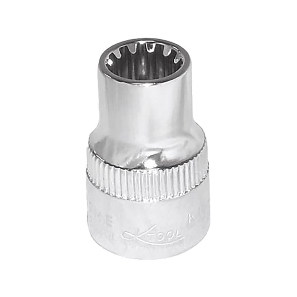 K-Tool International 3/8" Drive, 12mm Metric Socket, Spline Socket 3/8" Dr, 12mm KTI-20712 - main